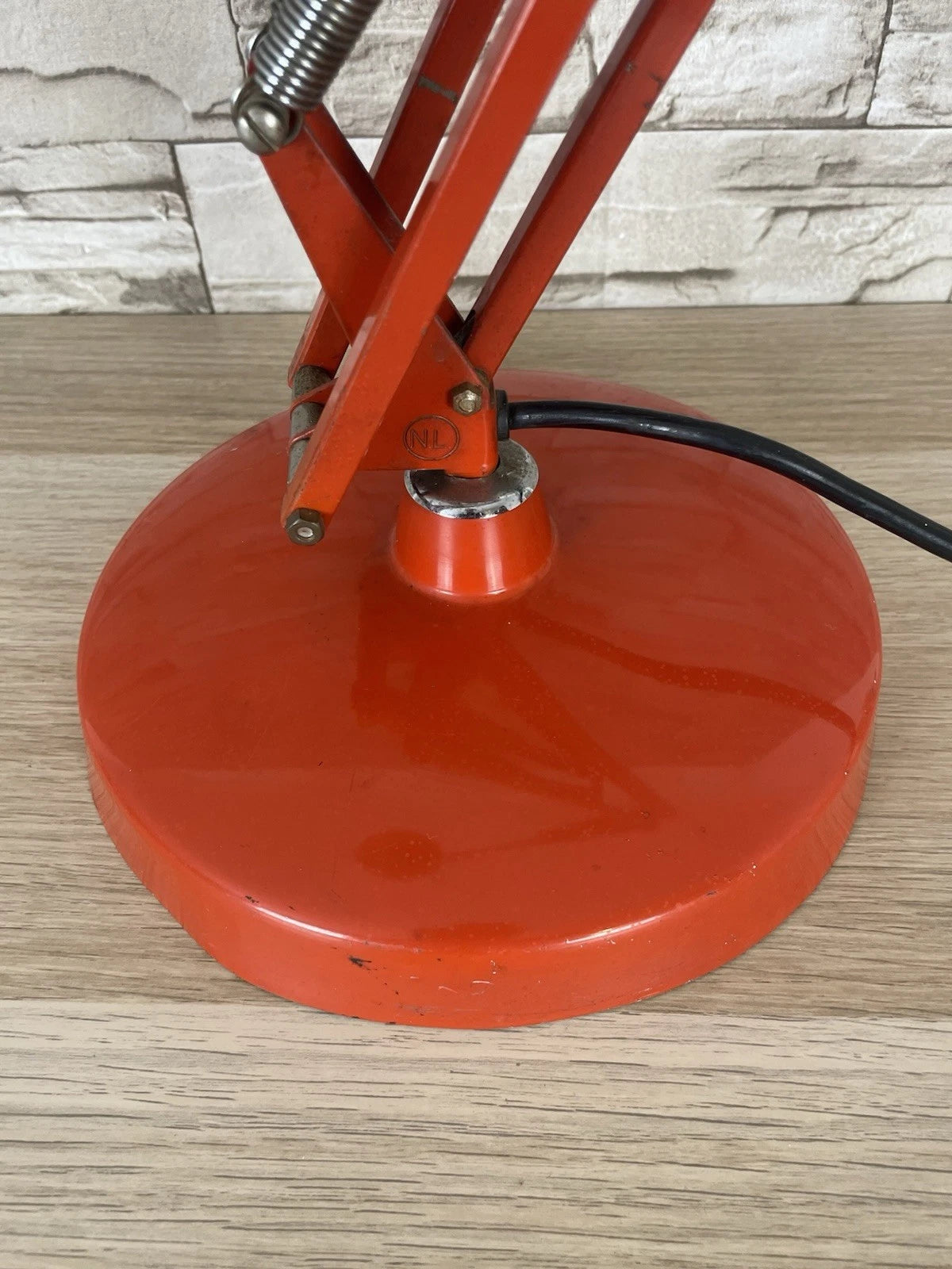 Lampada Da Tavolo Luxo Naska Loris Rosso Vintage Epoca Snodabile Industriale