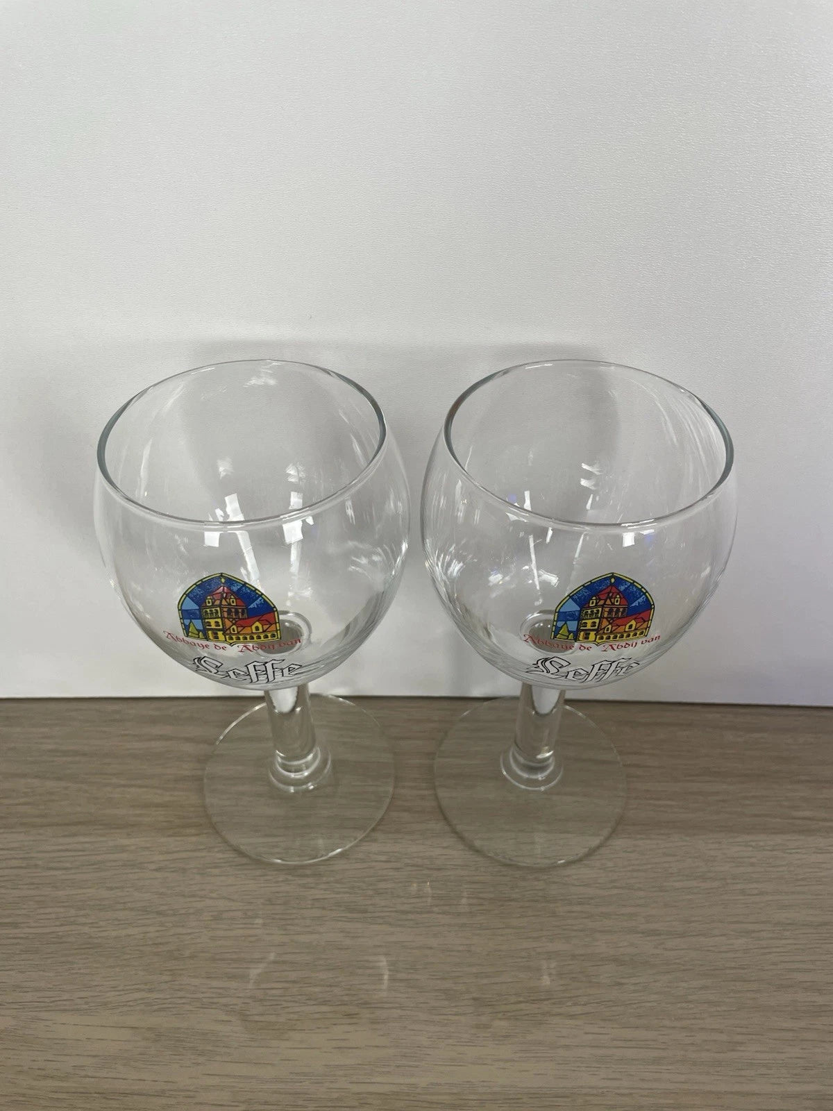 Coppia Di Calici 2 Bicchieri Da Birra Leffe Promozionali Pubblicitari In Vetro
