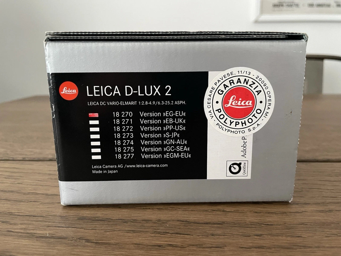 Fotocamera Digitale Leica D-LUX 2 Argento Con Scatola Accessori Cavo Libretto