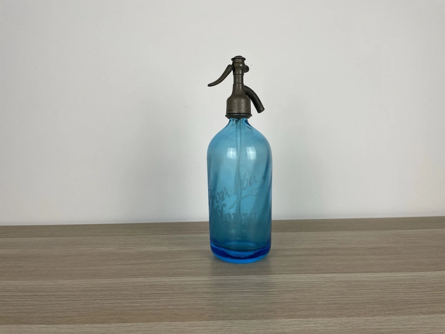 Autoseltz Vetro Sifone Seltz Proverbio Monza Azzurro Antico Epoca Anni 30 Blu