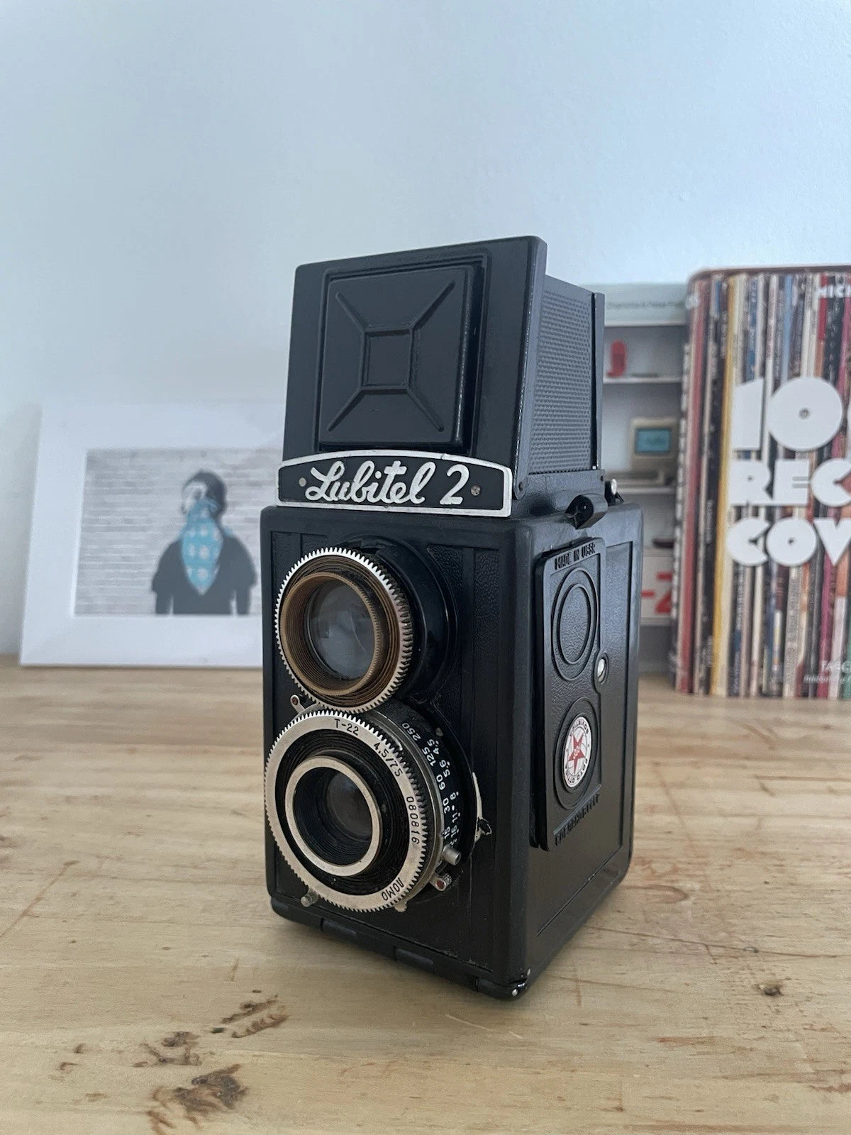 Fotocamera Biottica Lubitel 2 Vintage Epoca Anni 60 6x6 Nera TLR Pellicola 120
