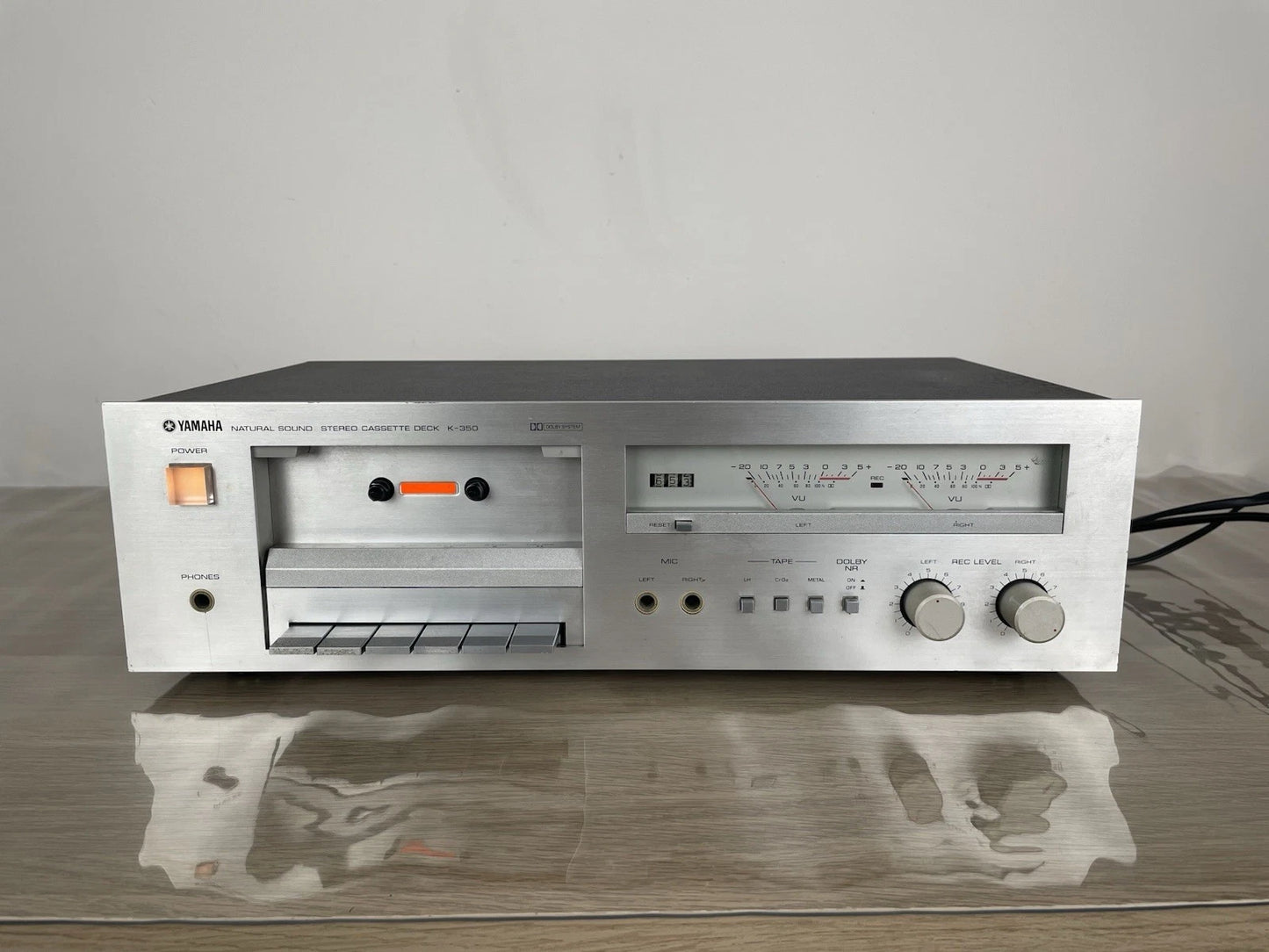 Piastra Cassette Yamaha K350 Lettore Musicassette Vintage Argento Nippon Gakki