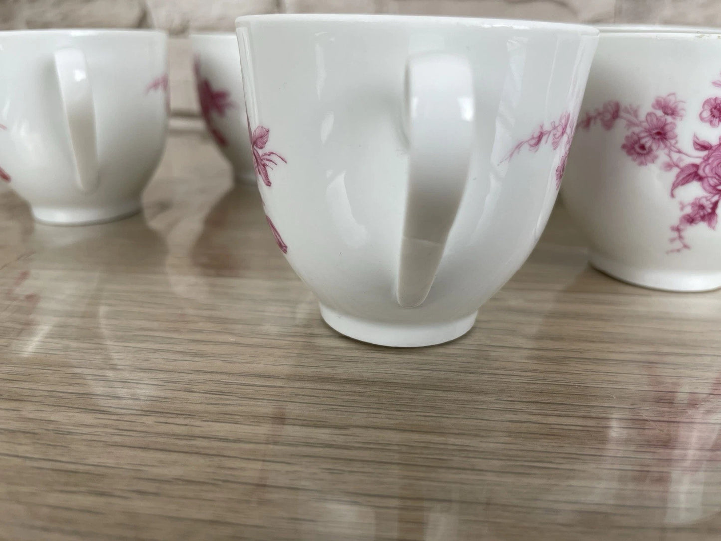 Servizio Da Caffè Limoges Porcellana Francese Vintage 6 Piattini E Tazzine Fiori