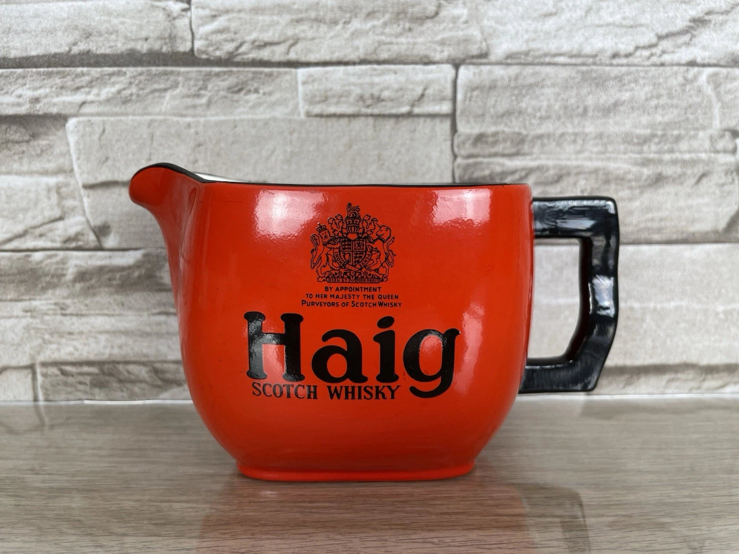 Brocca Pubblicitaria Haig Scotch Whisky Porcellana Vintage Anni 50/70 Rossa