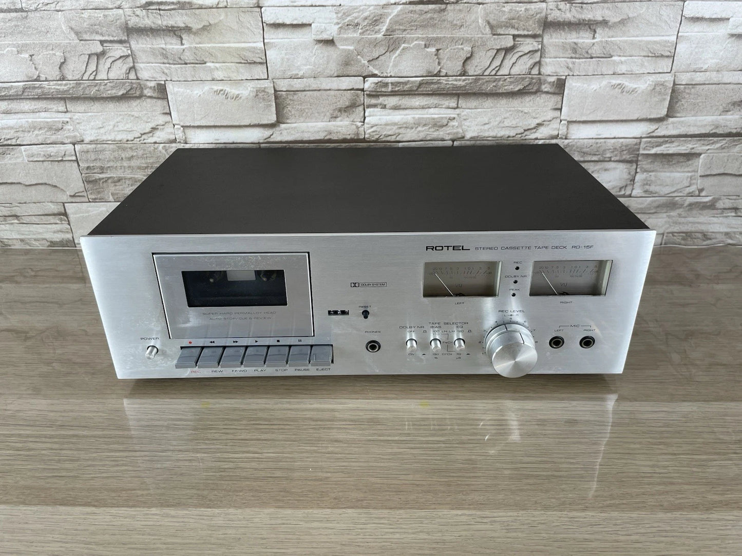 Piastra Cassette Rotel RD 15F Argento Stereo Tape Deck Lettore Cassette Vintage