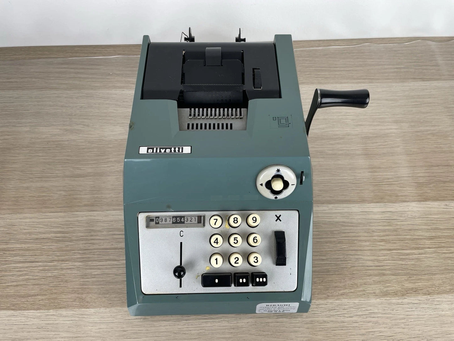 Calcolatrice Meccanica Manuale Olivetti Summa Prima 20 Epoca Anni '60 Azzurra