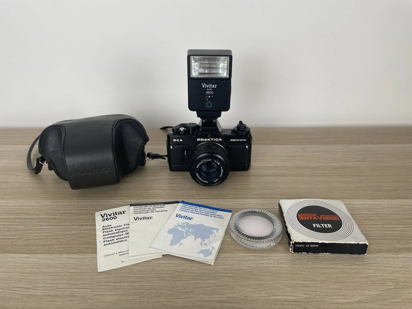 Fotocamera Praktica BCA Electronic Analogica Reflex 35 mm Flash Obiettivo Nero