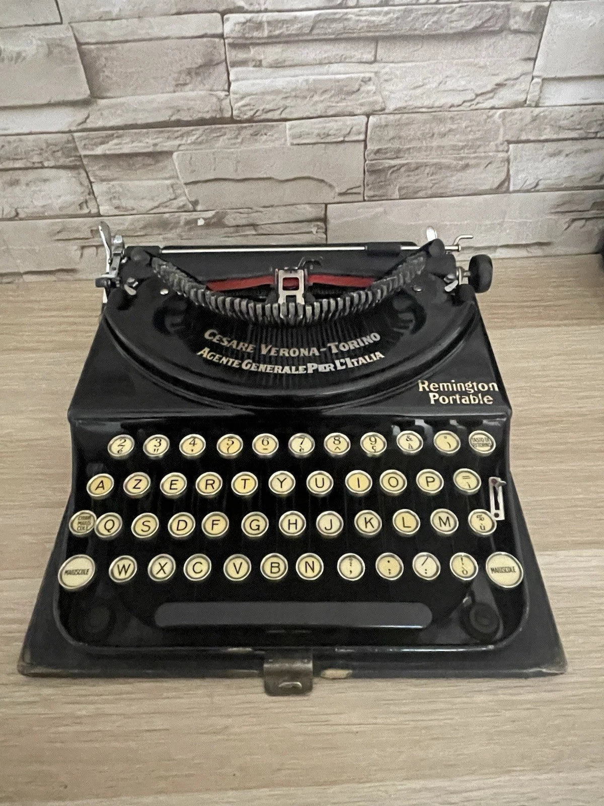 Macchina Da Scrivere Remington Portable Cesare Verona Torino Antica Anni 20 Nera
