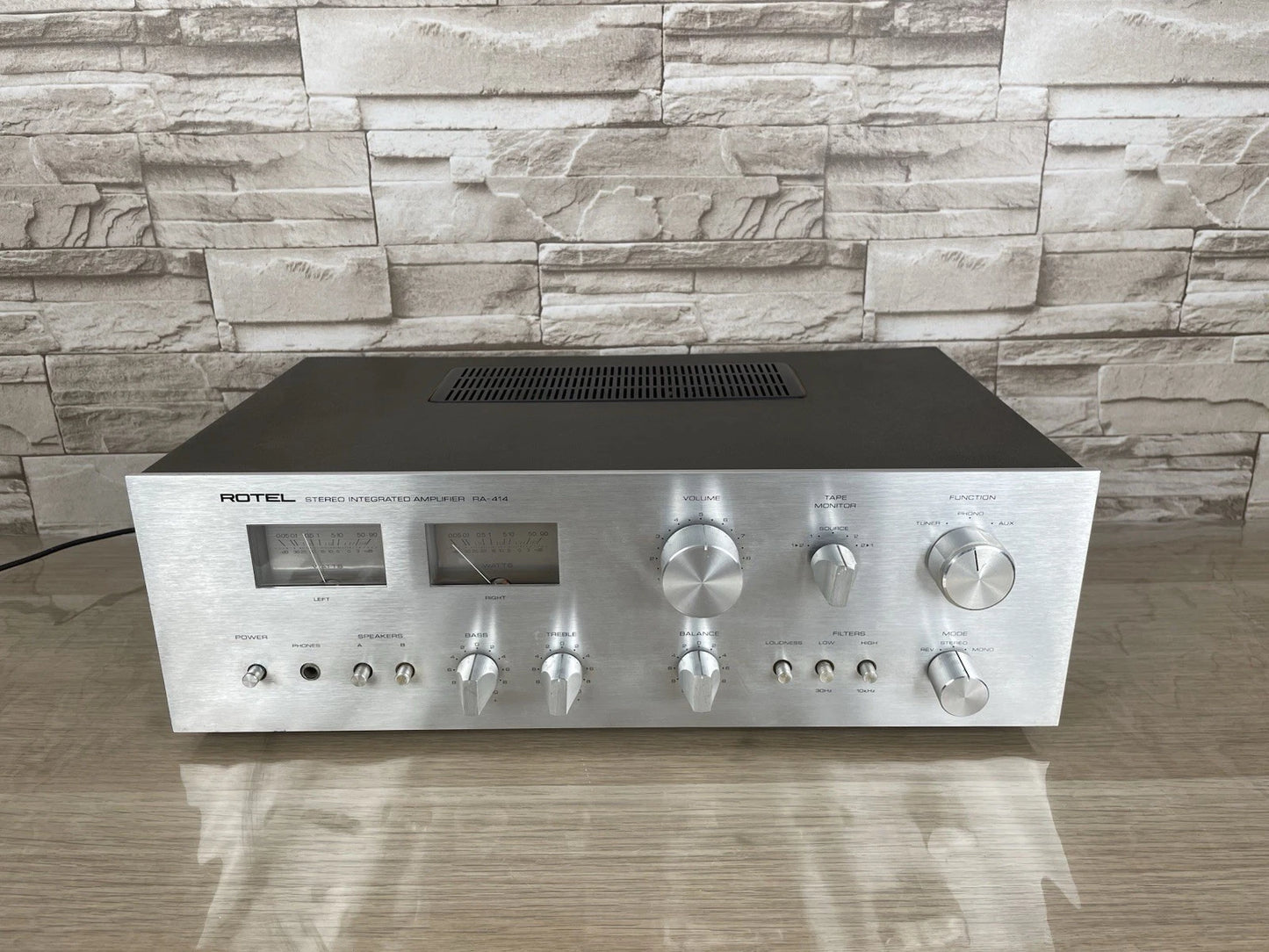 Amplificatore Integrato Rotel RA-414 Stereo HiFi Argento Vintage Anni 70 Japan