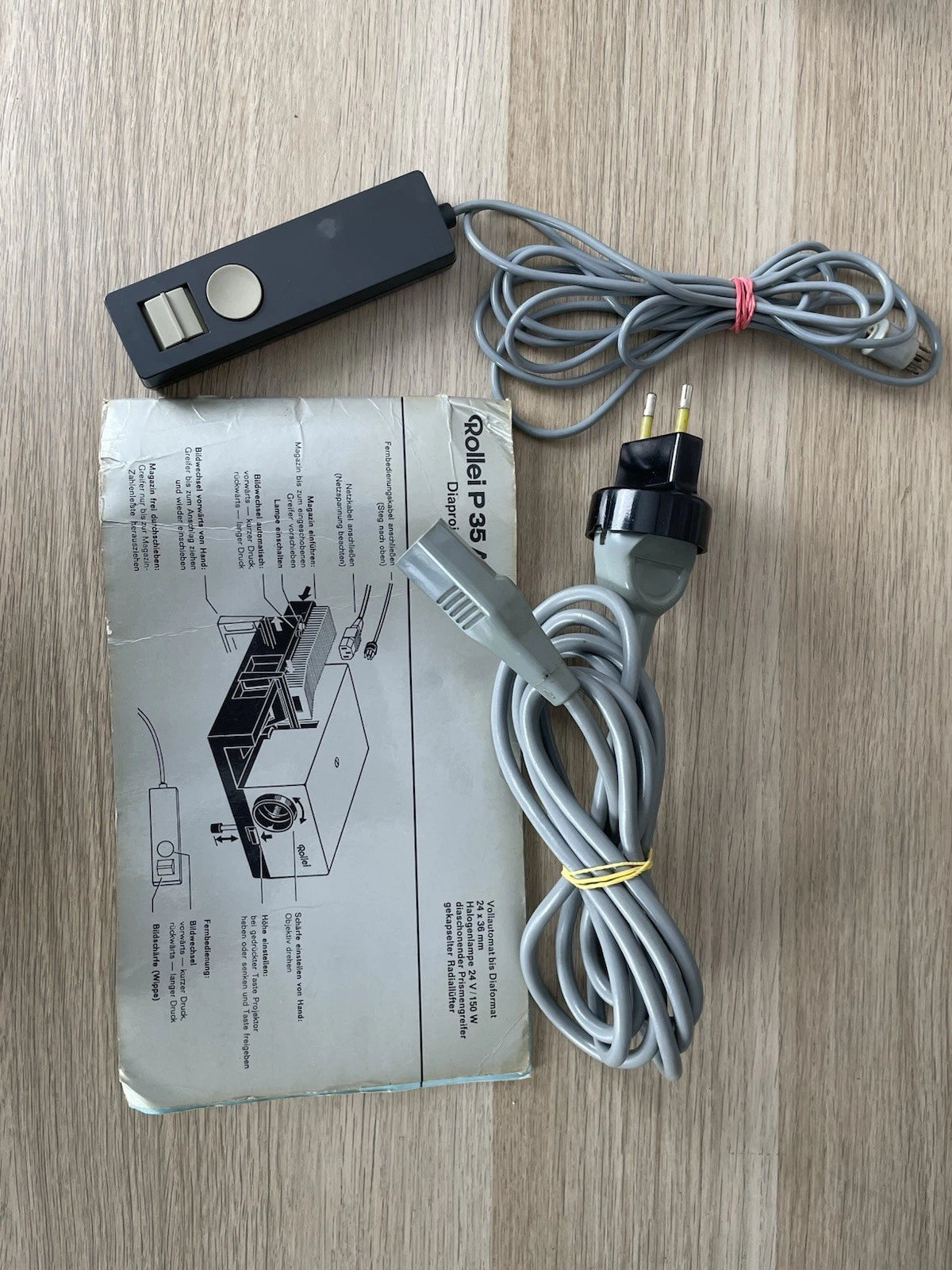 Rollei P35A Proiettore Diapositive Con Custodia Cavo Istruzioni Per Ricambi