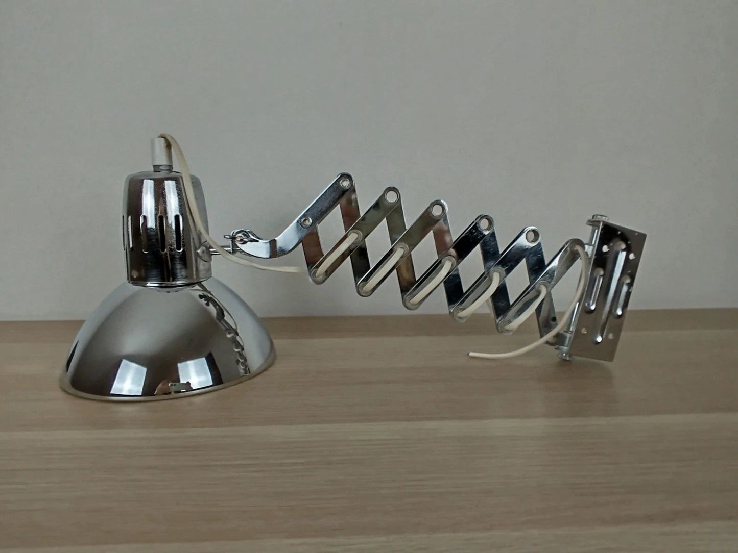 Lampada Applique Da Muro E Parete A Pantografo Cromata Vintage Industriale Retrò