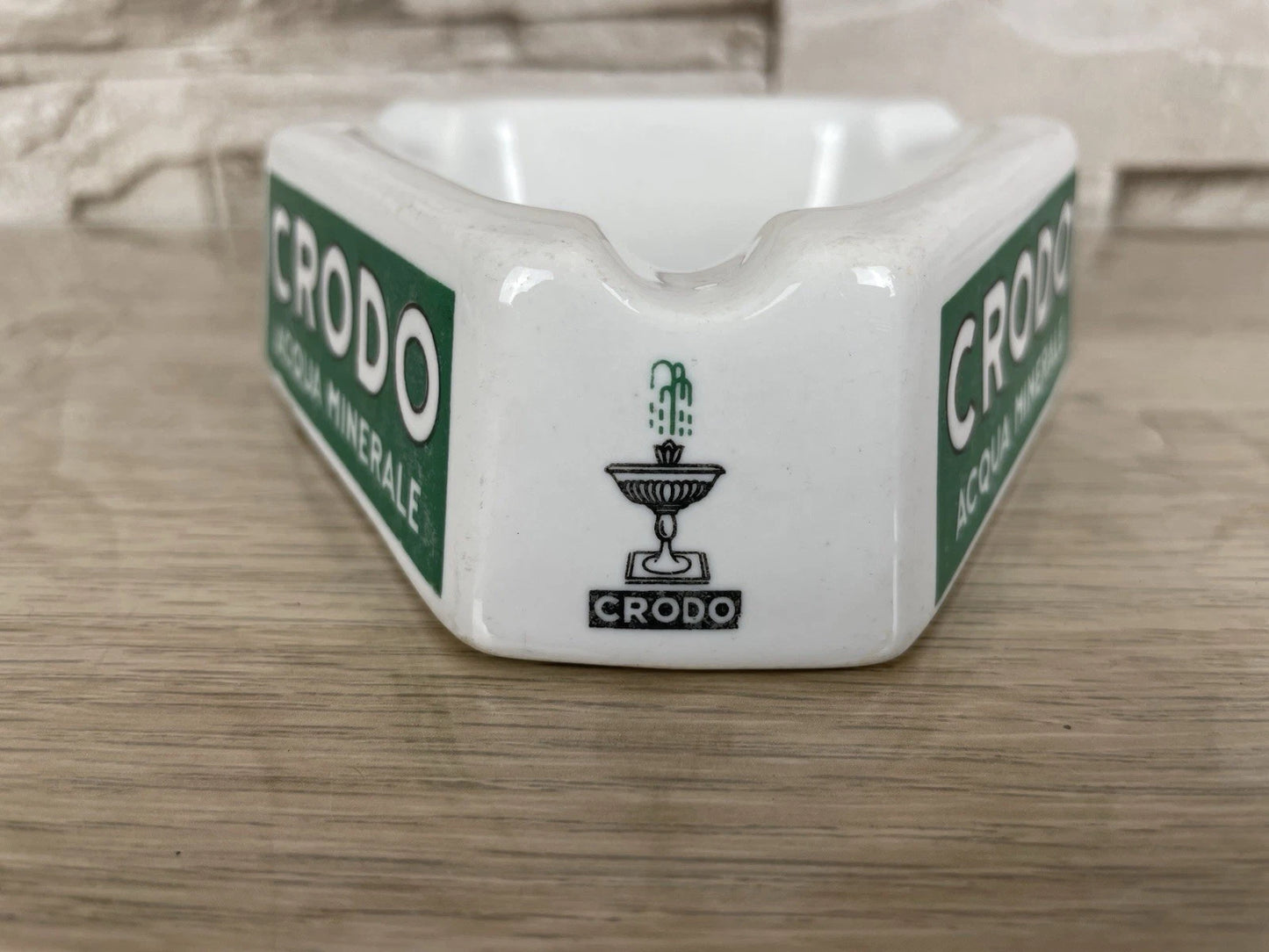 Posacenere Portacenere Crodo Acqua Minerale Bianco Vintage Ceramica Vintage '70