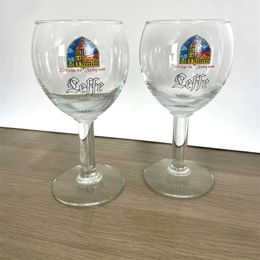 Coppia Di Calici 2 Bicchieri Da Birra Leffe Promozionali Pubblicitari In Vetro