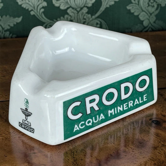 Posacenere Portacenere Crodo Acqua Minerale Bianco Vintage Ceramica Vintage '70