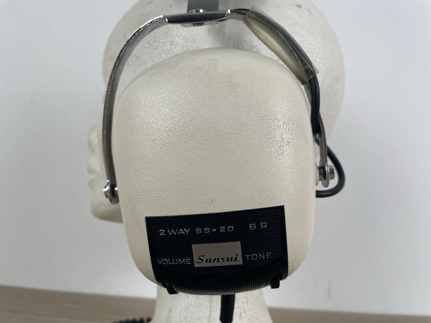 Cuffie Sansui SS L3 Vintage Epoca Anni 70/80 Giappone Bianco Testa Polistirolo