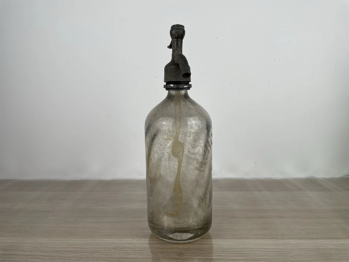 Antico Autoseltz In Vetro Sifone Seltz M Bozzetti Milano Bianco Epoca Anni 30