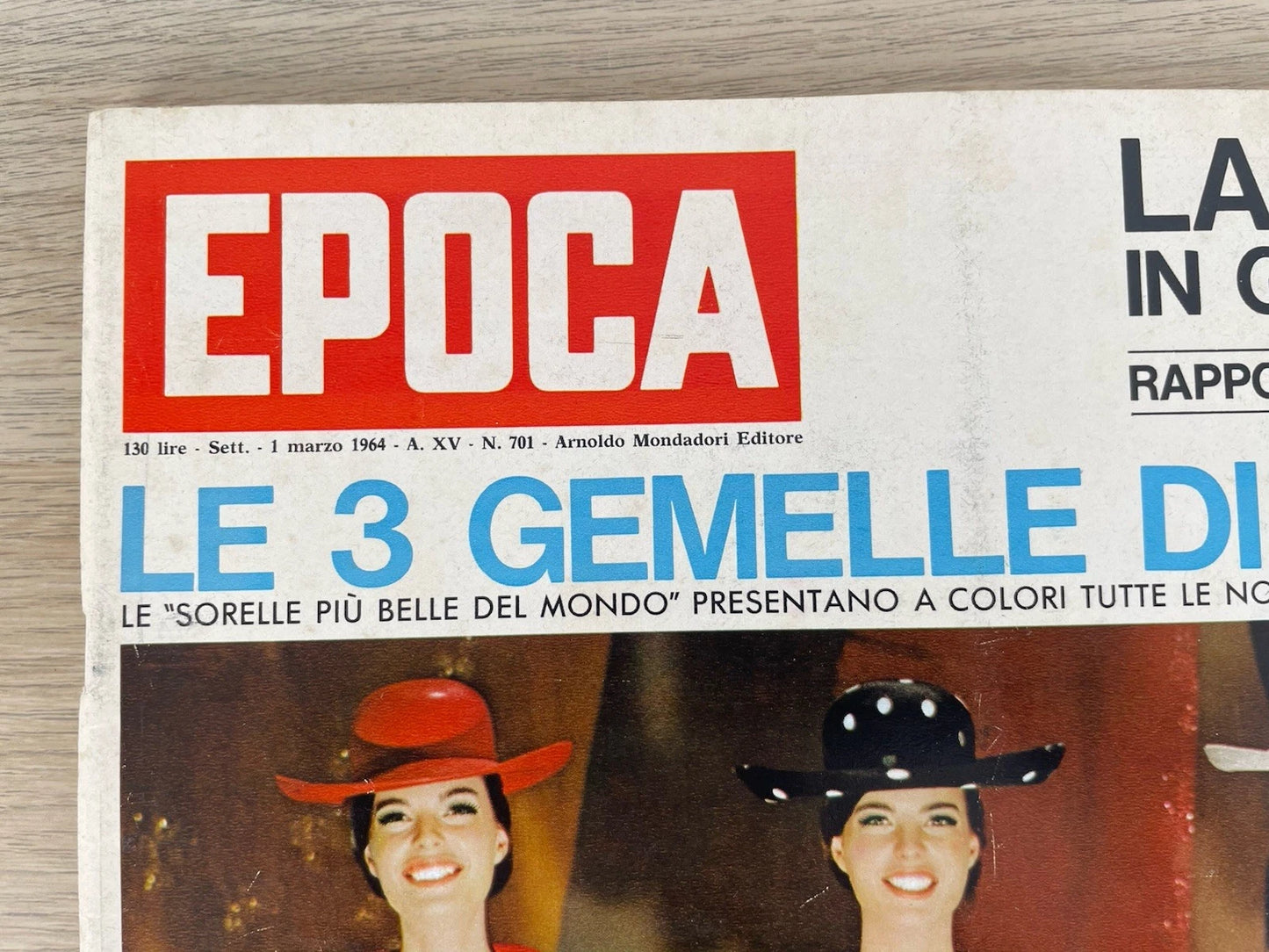 Rivista Epoca 01 Marzo 1964 N. 701 A.XV Arnoldo Mondadori Editore Vintage Parigi