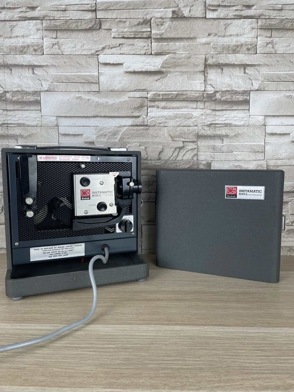 Proiettore Super 8 Kodak Instamatic M55-L Vintage Epoca Anni 60 Grigio Made UK