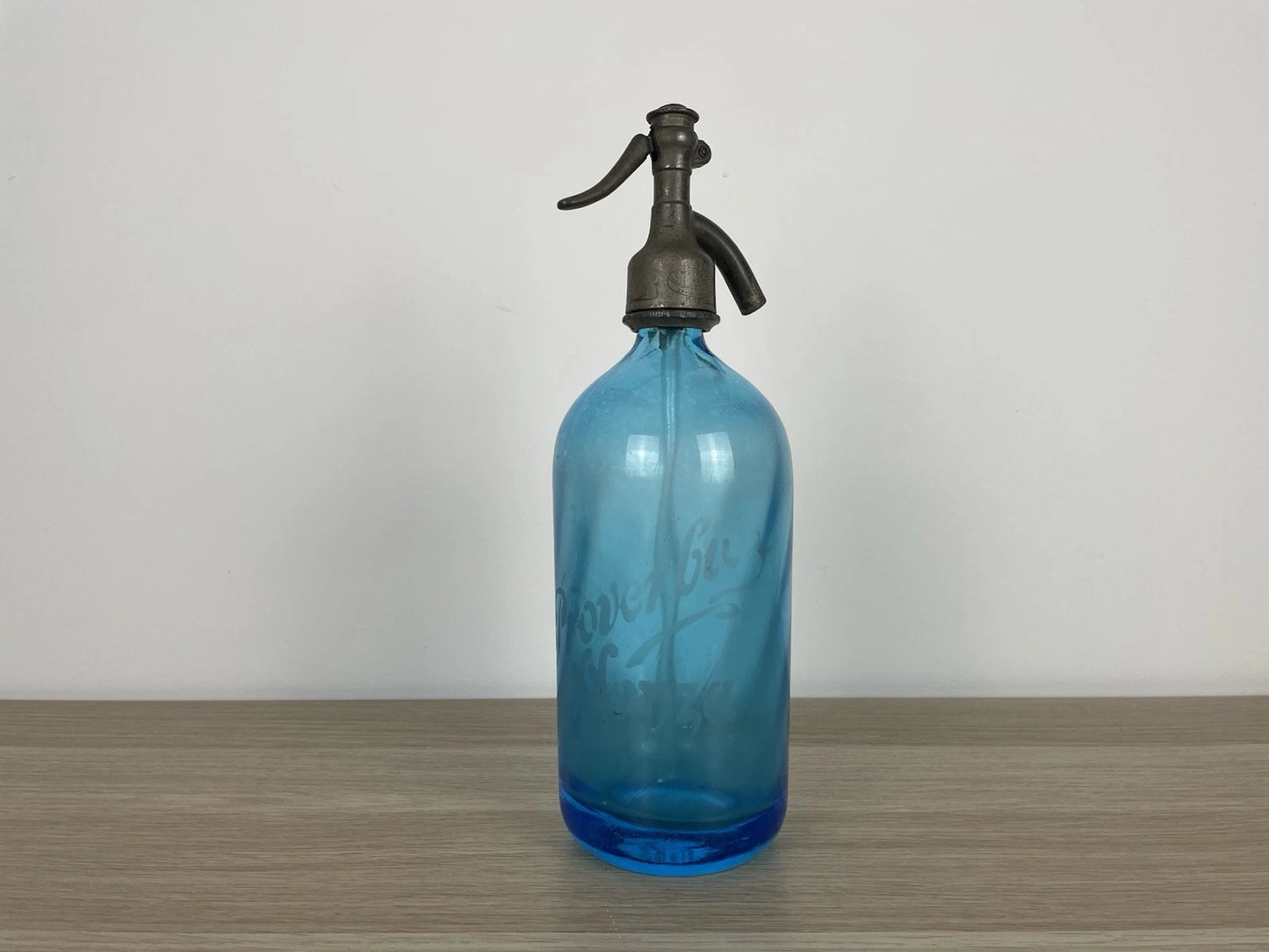 Autoseltz Vetro Sifone Seltz Proverbio Monza Azzurro Antico Epoca Anni 30 Blu
