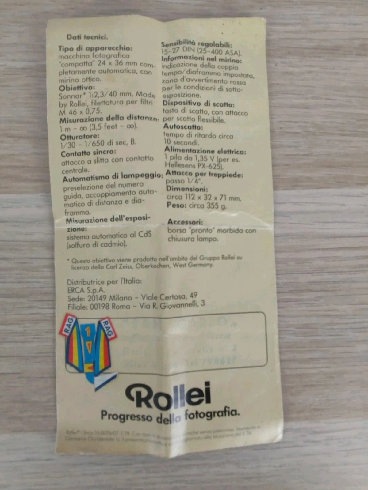 Fotocamera Analogica Rollei XF 35 Con Obiettivo Sonnar 35 35mm Anni 70 Telemetro