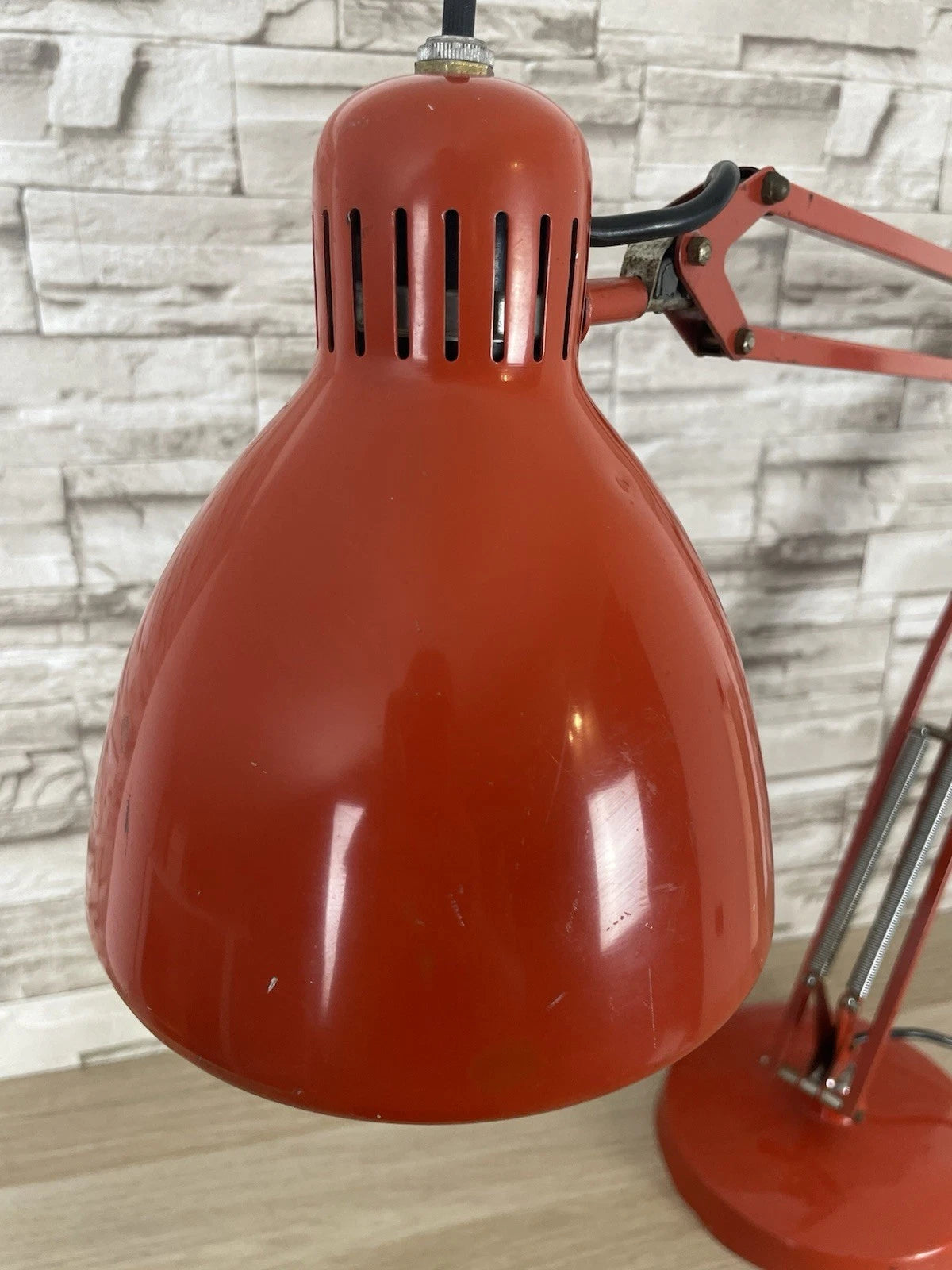 Lampada Da Tavolo Luxo Naska Loris Rosso Vintage Epoca Snodabile Industriale