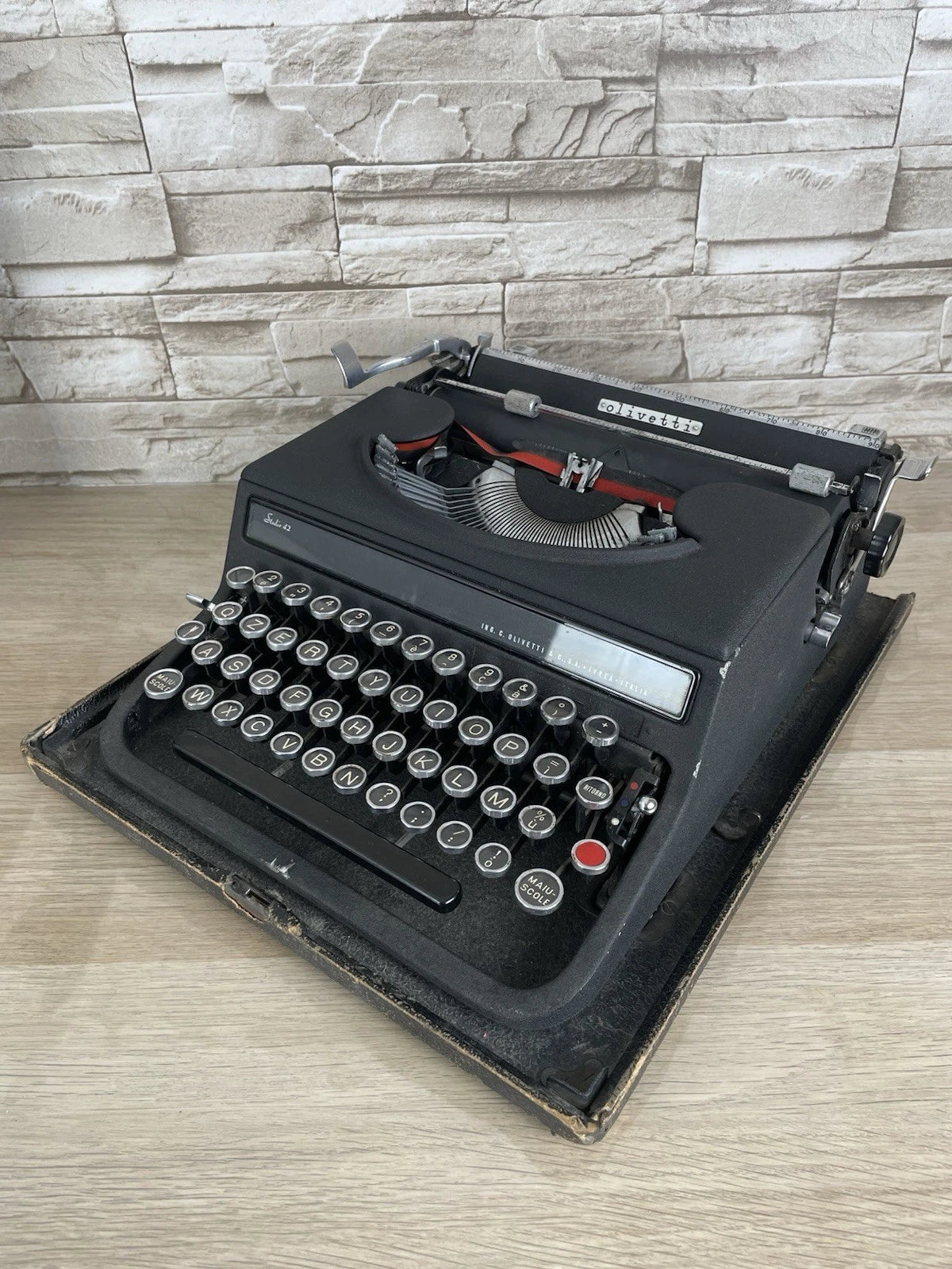 Macchina Per Scrivere Olivetti Studio 42 Vintage Epoca Anni 30 Design Nera
