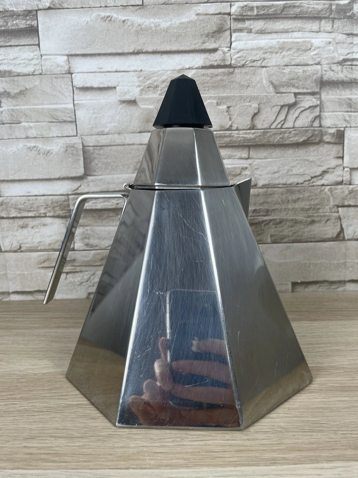 Bollitore Calderoni Fratelli Serie Piramide Ottagonale Vintage Anni 60 Acciaio