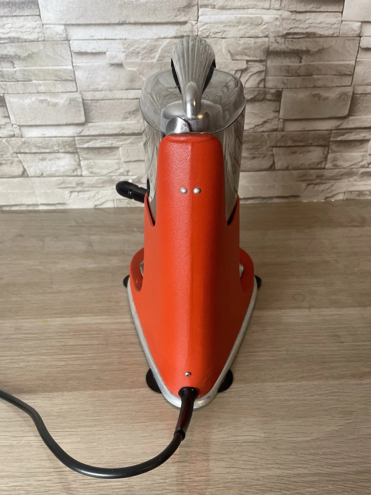 Macchina Per Caffè Caravel Arrarex Arancio Vintage A Leva Con Cavo Per Macinato
