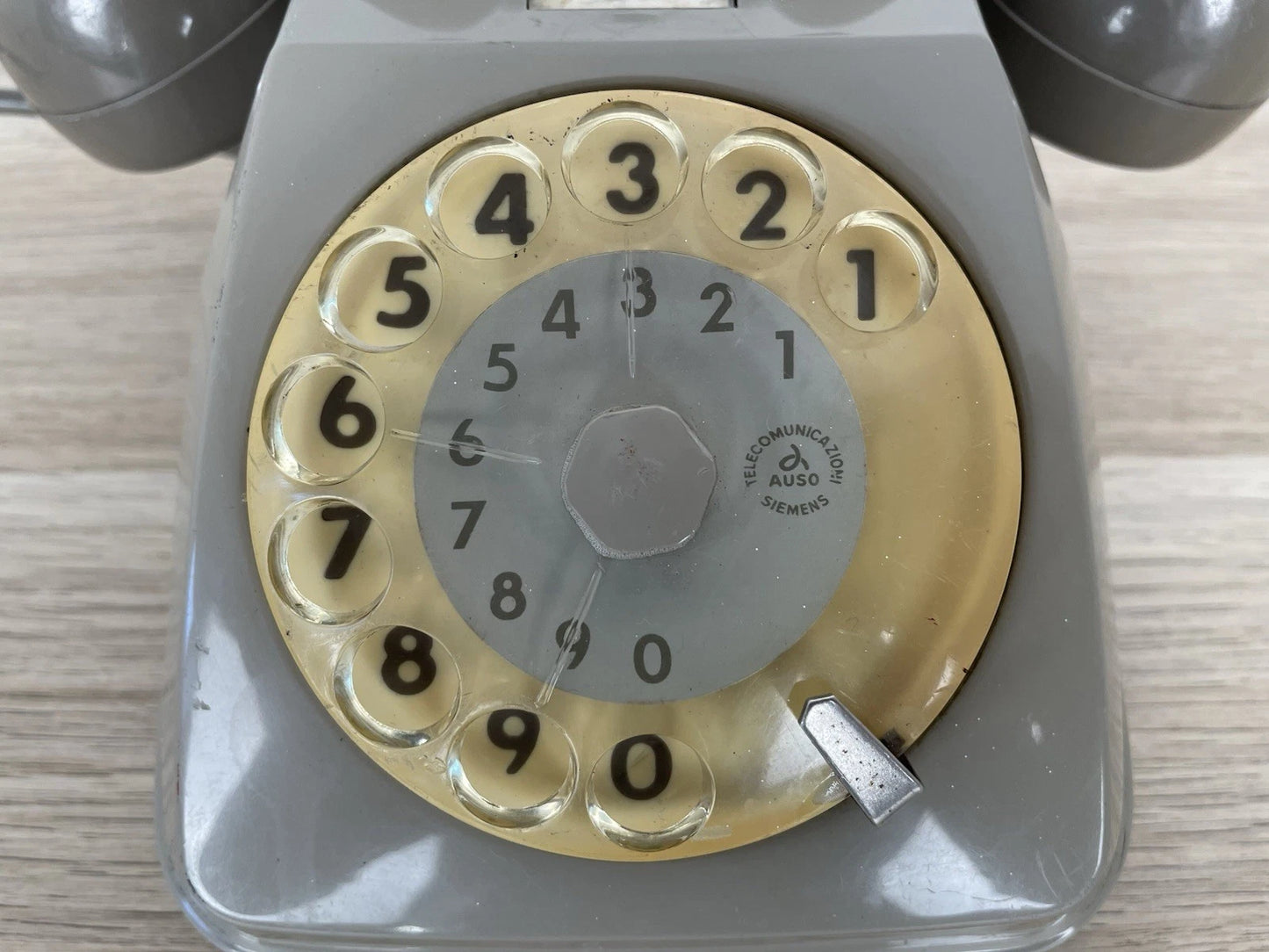 Telefono A Disco A Rotella Siemens Auso Telecomunicazioni S62 Bigrigio Vintage