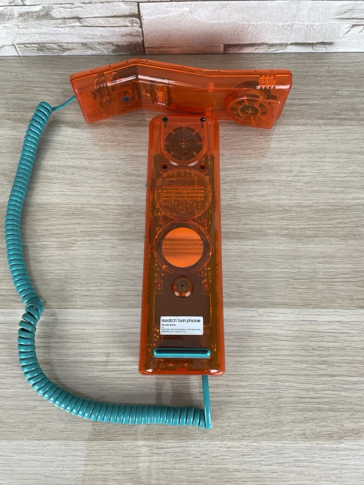 Telefono Fisso Swatch Twin Phone Deluxe Model Arancione 1989 Vintage Phone