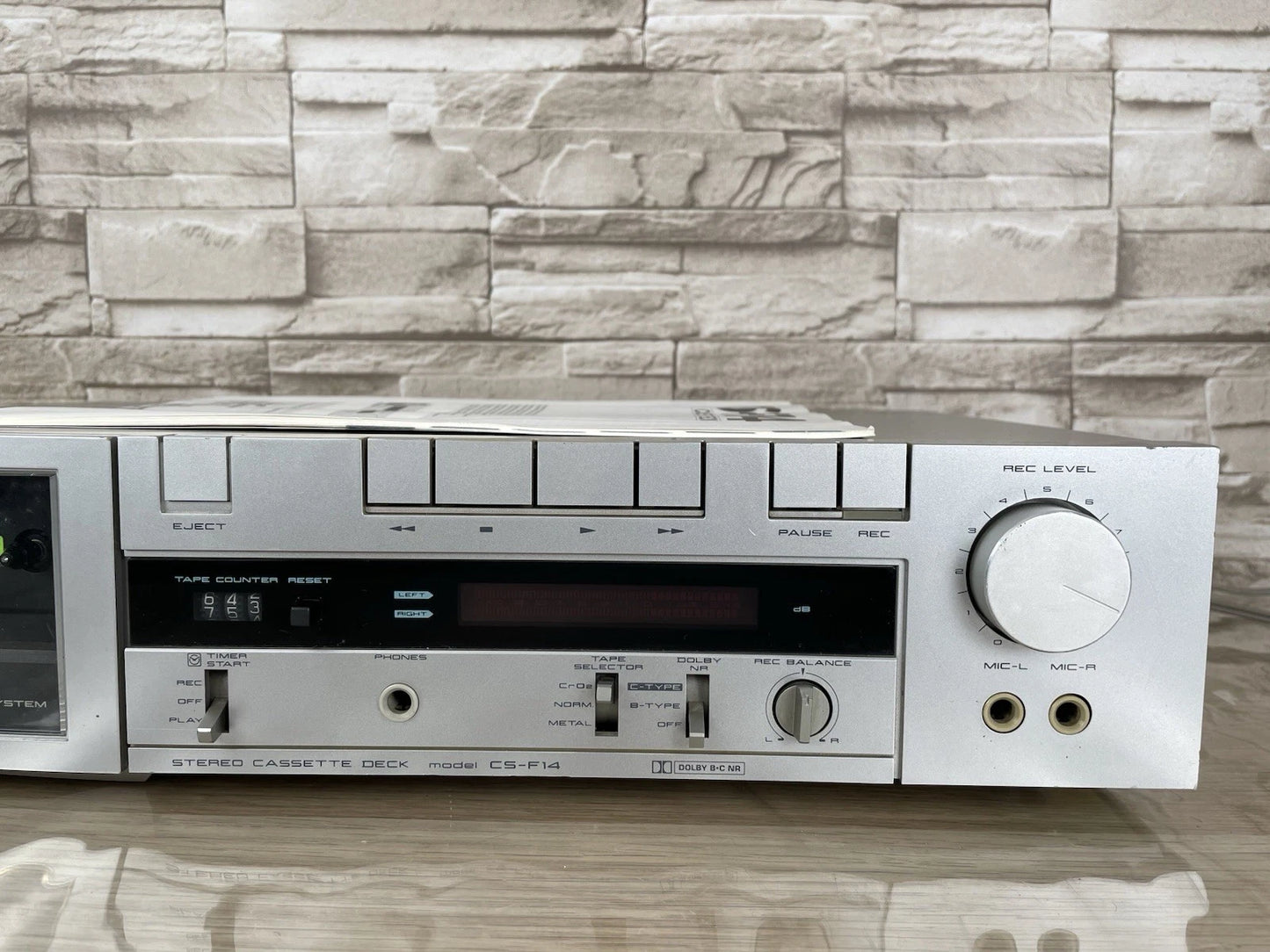 Piastra Cassette Akai CS-F14 Vintage HiFi Stereo Argento Anni 80 Musicassette