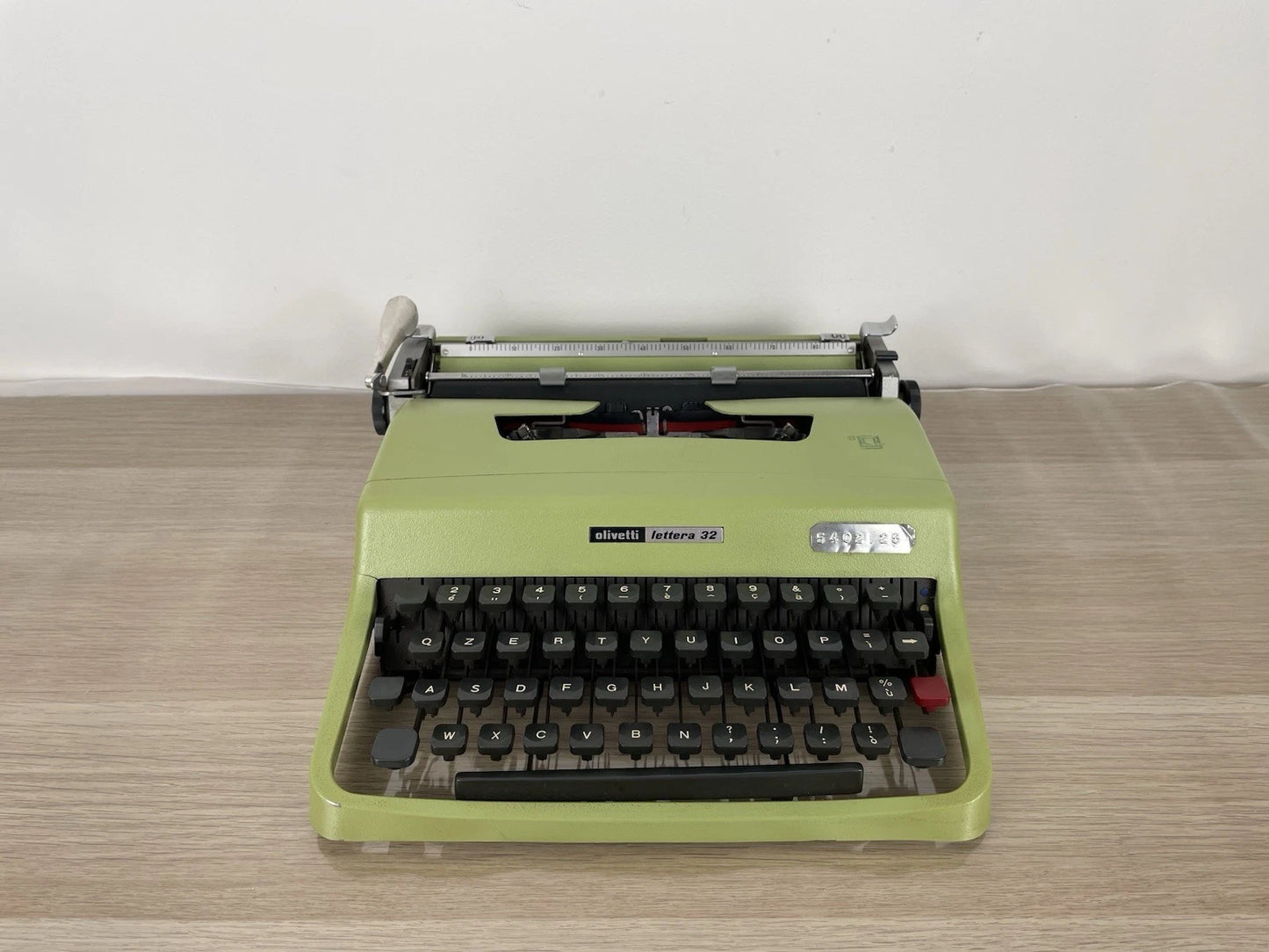 Macchina Da Scrivere Olivetti Lettera 32 Vintage Verde Nizzoli Anni 60 +Custodia
