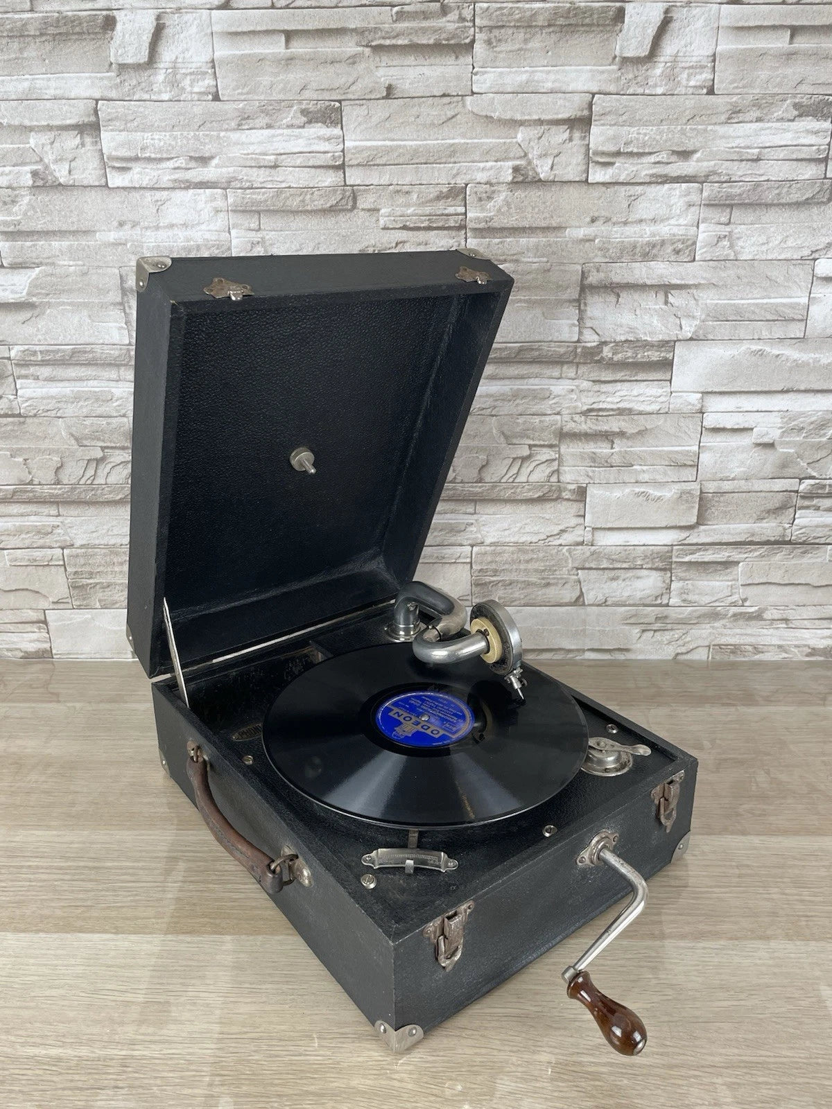 Grammofono Portatile Da Pic-Nic Valigetta Vintage Epoca Anni '30 Phonia 78 Giri