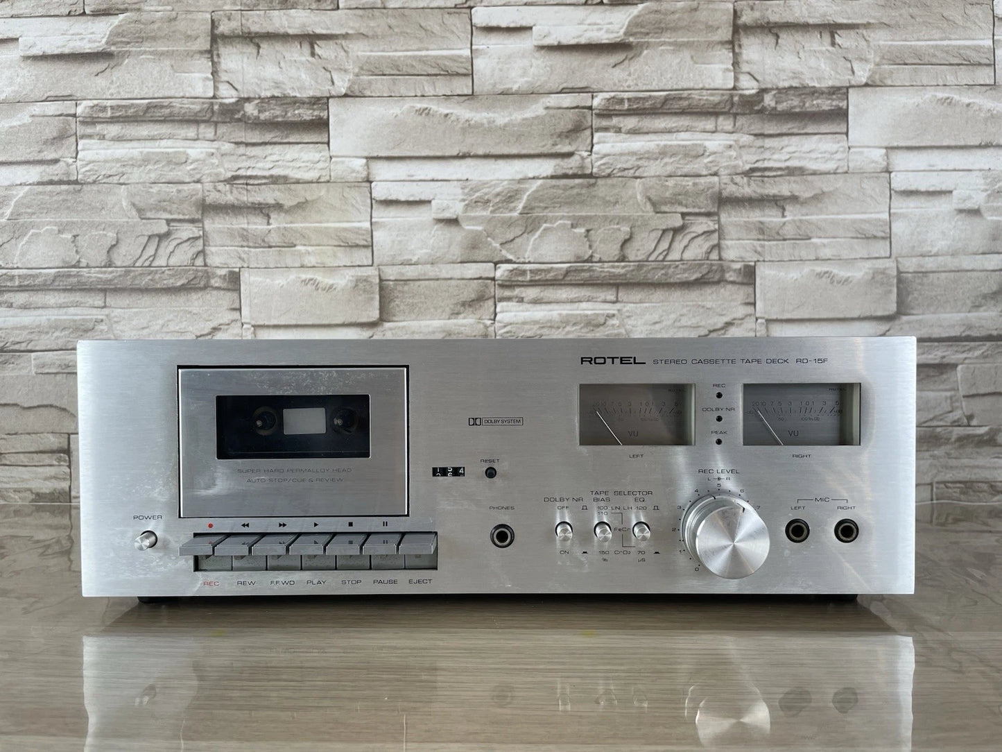 Piastra Cassette Rotel RD 15F Argento Stereo Tape Deck Lettore Cassette Vintage