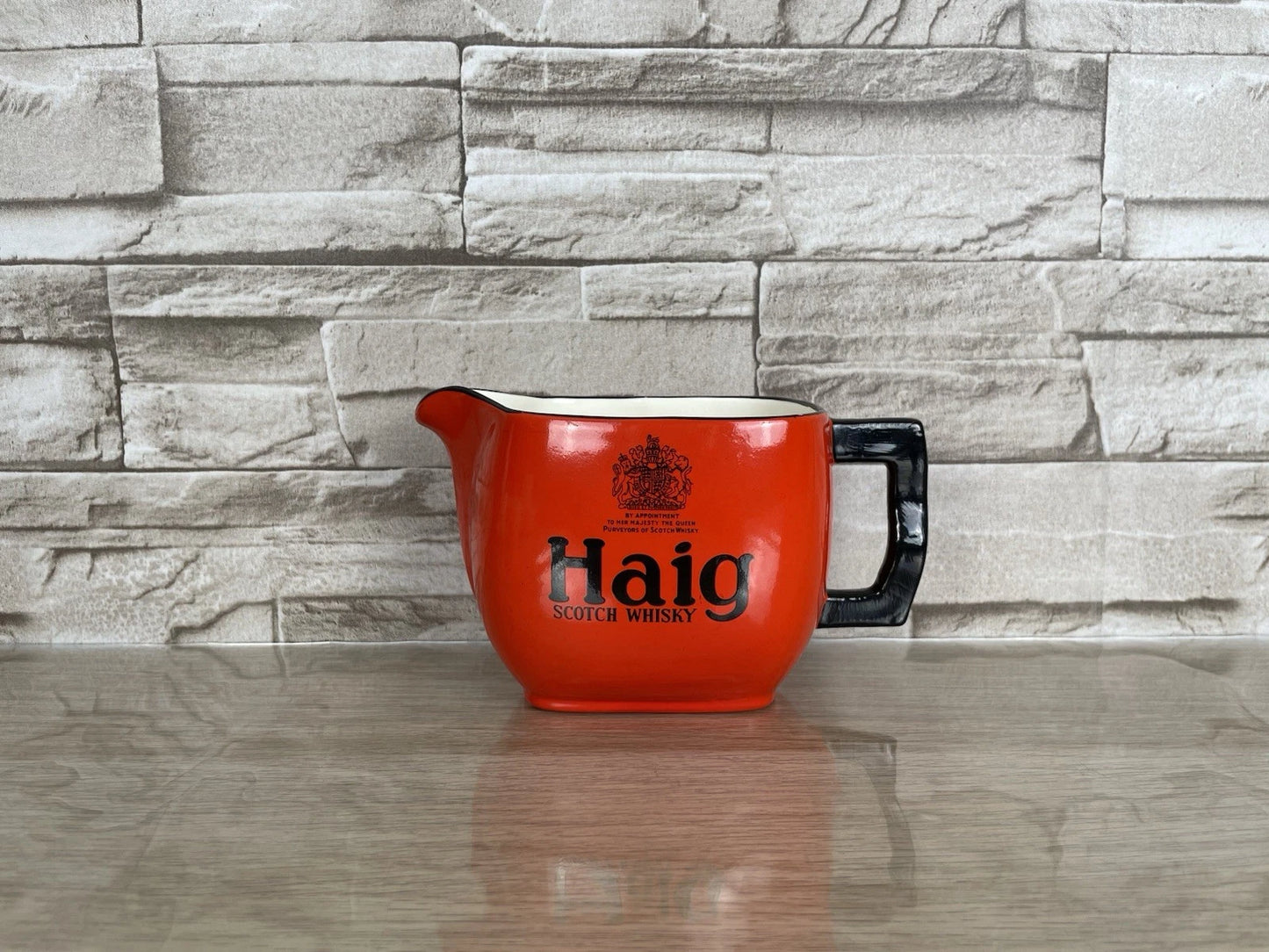 Brocca Pubblicitaria Haig Scotch Whisky Porcellana Vintage Anni 50/70 Rossa