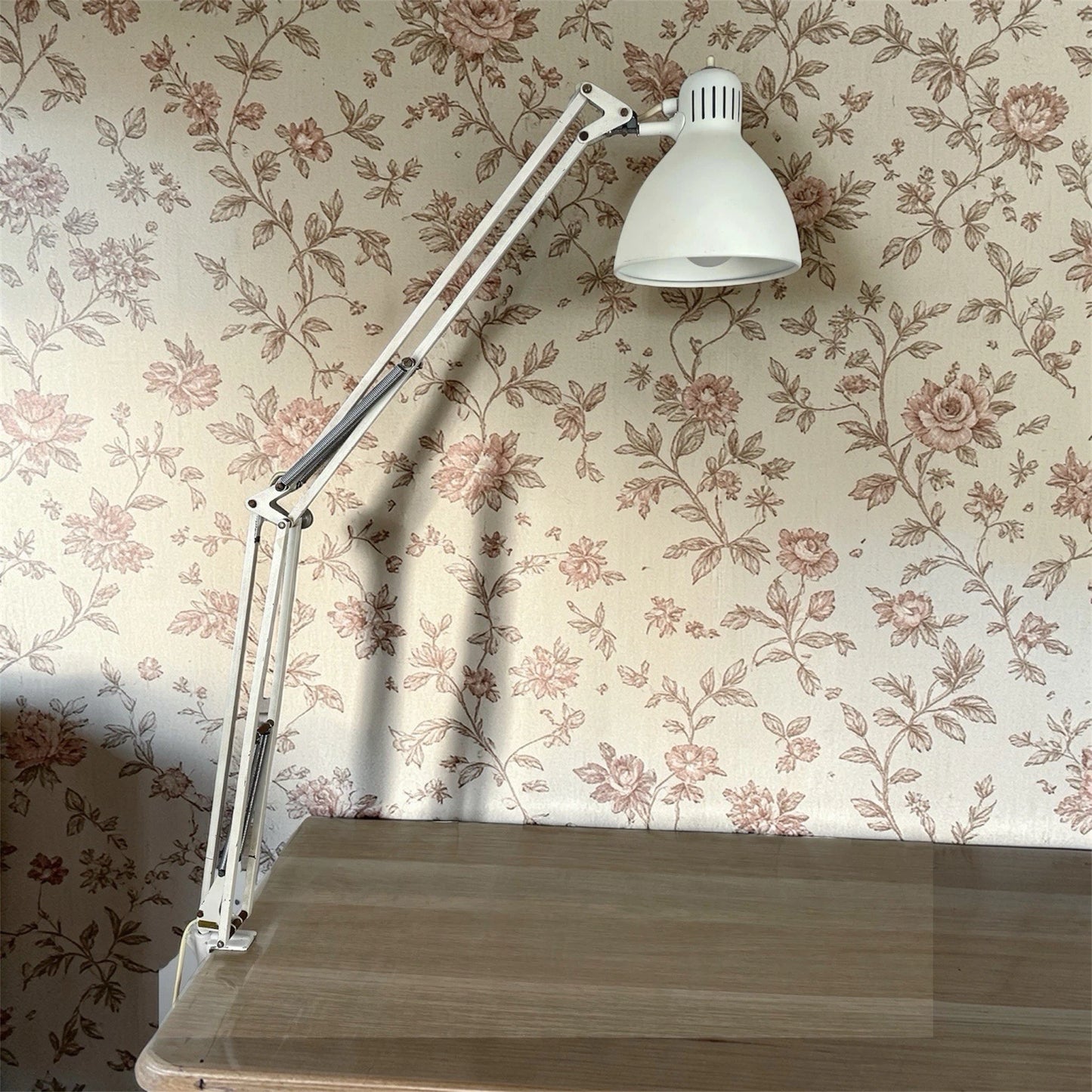 Lampada Industriale Vintage Naska Loris Snodabile Epoca Bianca Con Morsetto
