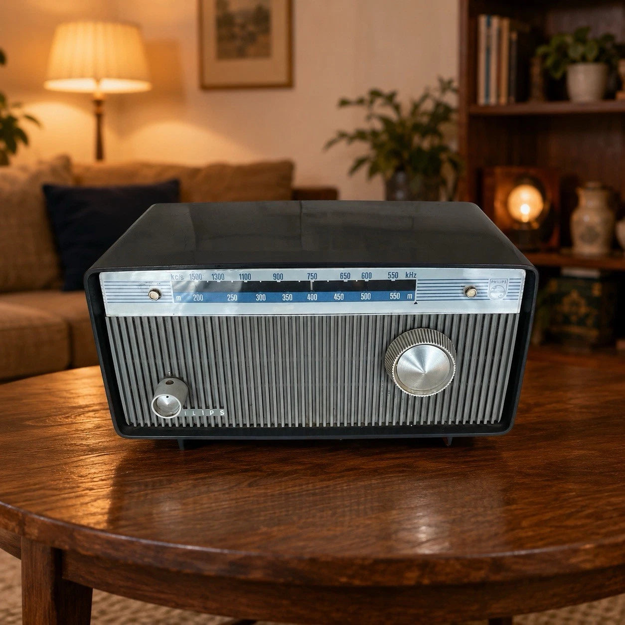 Radio Philips 050 BU Plastica Nera OM Epoca Anni 60 A Valvole Italiana Rara