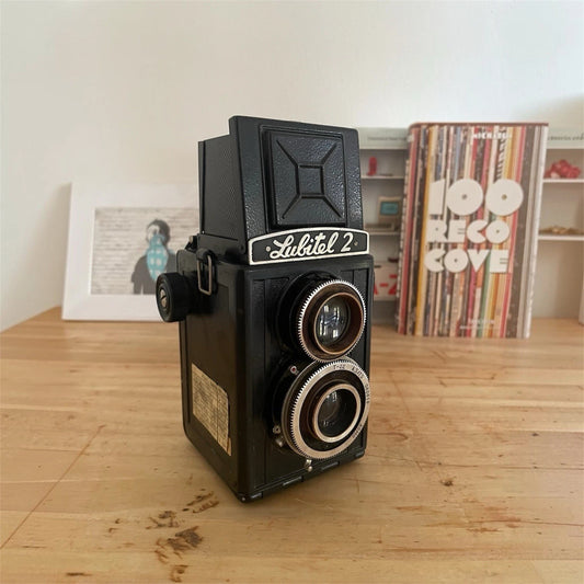 Fotocamera Biottica Lubitel 2 Vintage Epoca Anni 60 6x6 Nera TLR Pellicola 120