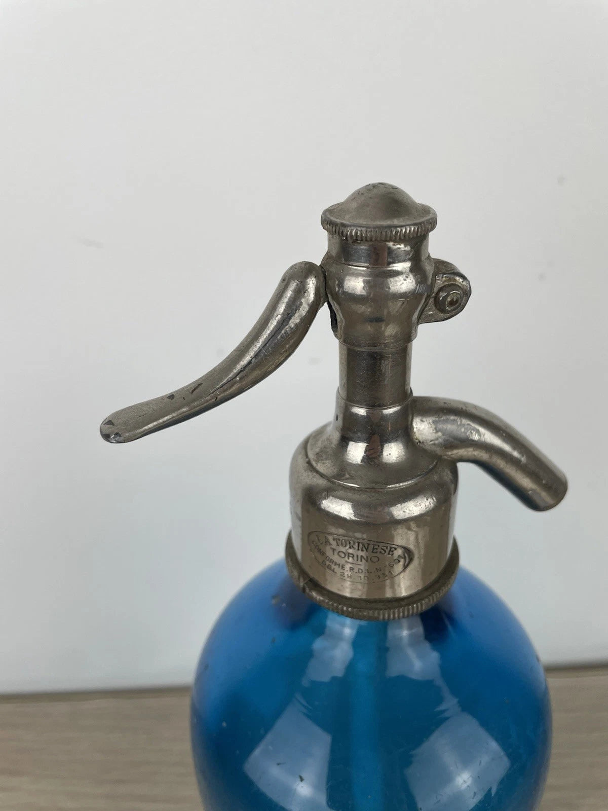 Antico Autoseltz Vetro Sifone Seltz La Torinese Torino Gualdi Correggio Blu