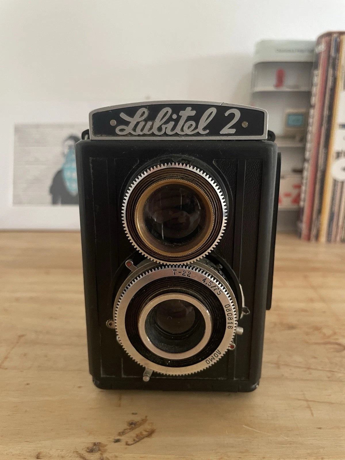 Fotocamera Biottica Lubitel 2 Vintage Epoca Anni 60 6x6 Nera TLR Pellicola 120