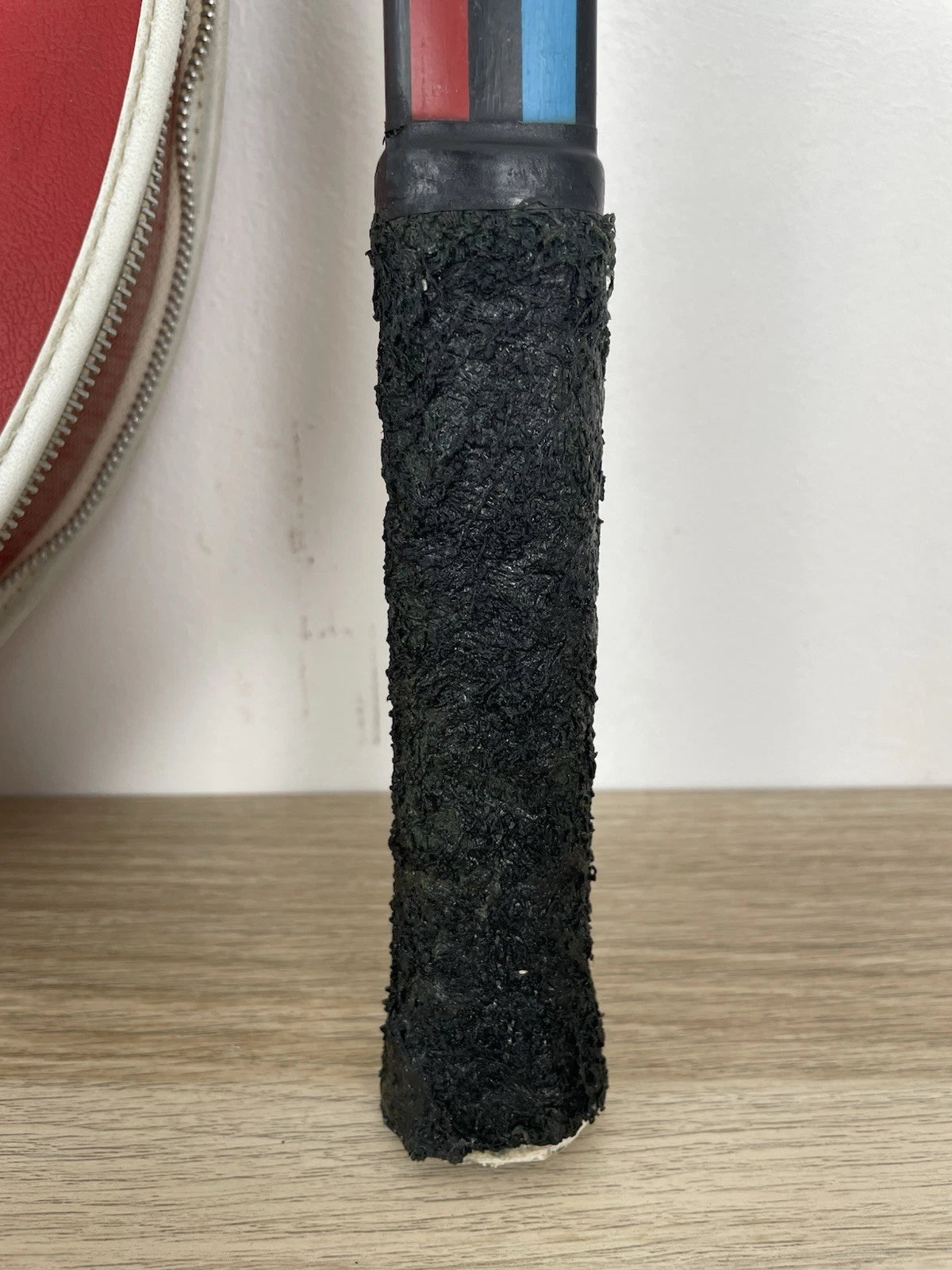 Racchetta Da Tennis Dunlop 41/8" Made In England Custodia Wilson Ecopelle Rossa