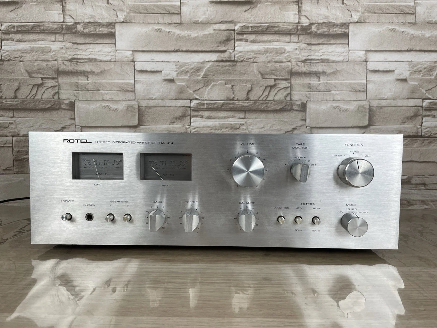 Amplificatore Integrato Rotel RA-414 Stereo HiFi Argento Vintage Anni 70 Japan
