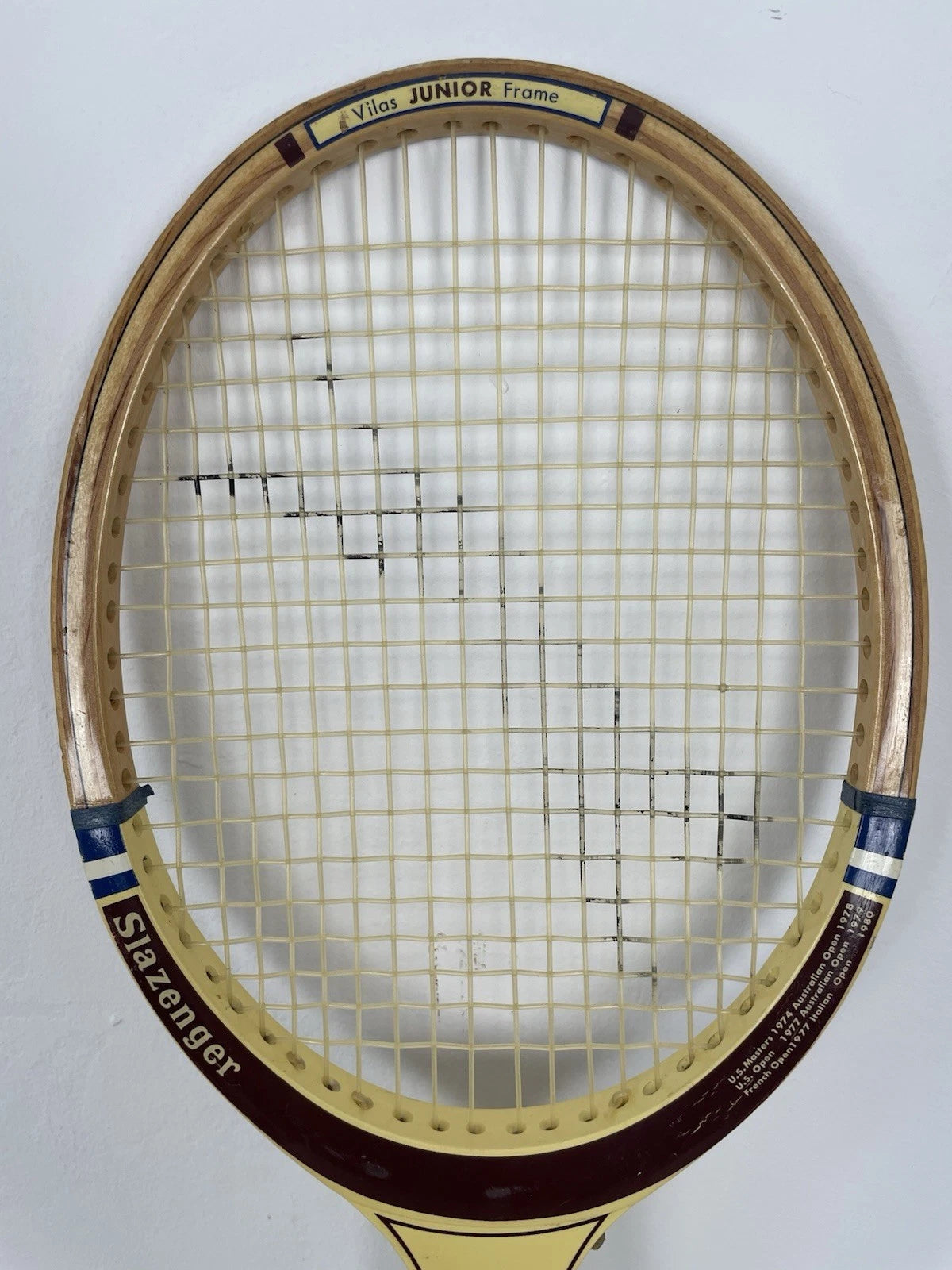Racchetta Da Tennis Slazenger Guillermo Vilas Junior Frame Vintage Legno 41/8"