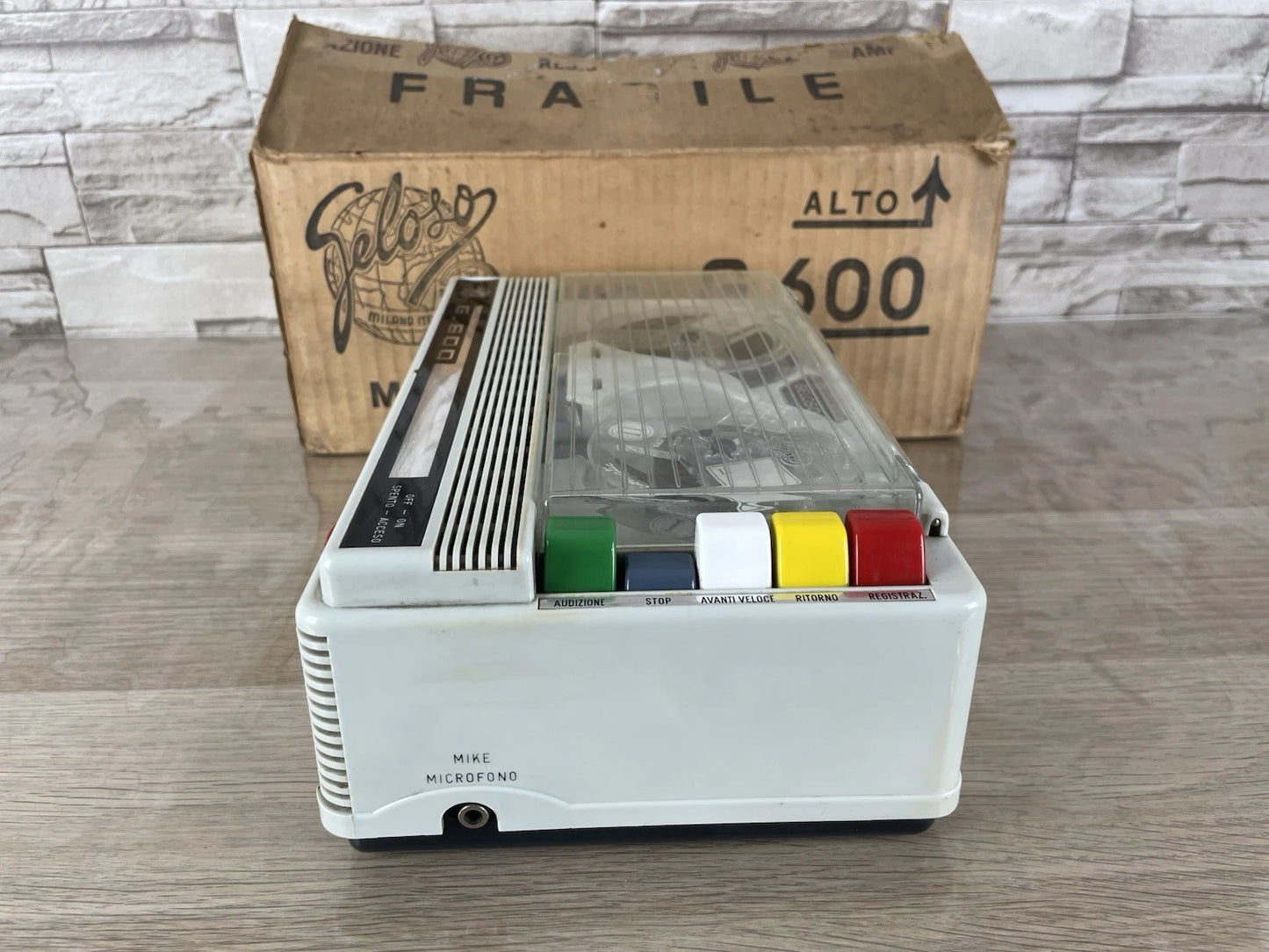 Magnetofono A Bobine Geloso G-600 Registratore Vintage Epoca Anni 60 E Cavo