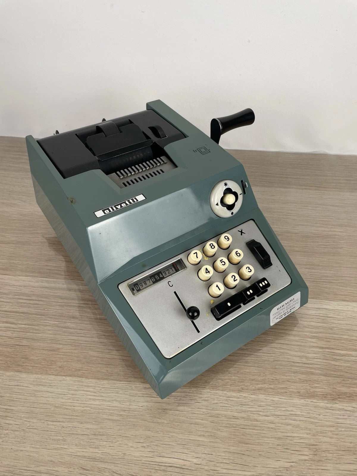 Calcolatrice Meccanica Manuale Olivetti Summa Prima 20 Epoca Anni '60 Azzurra