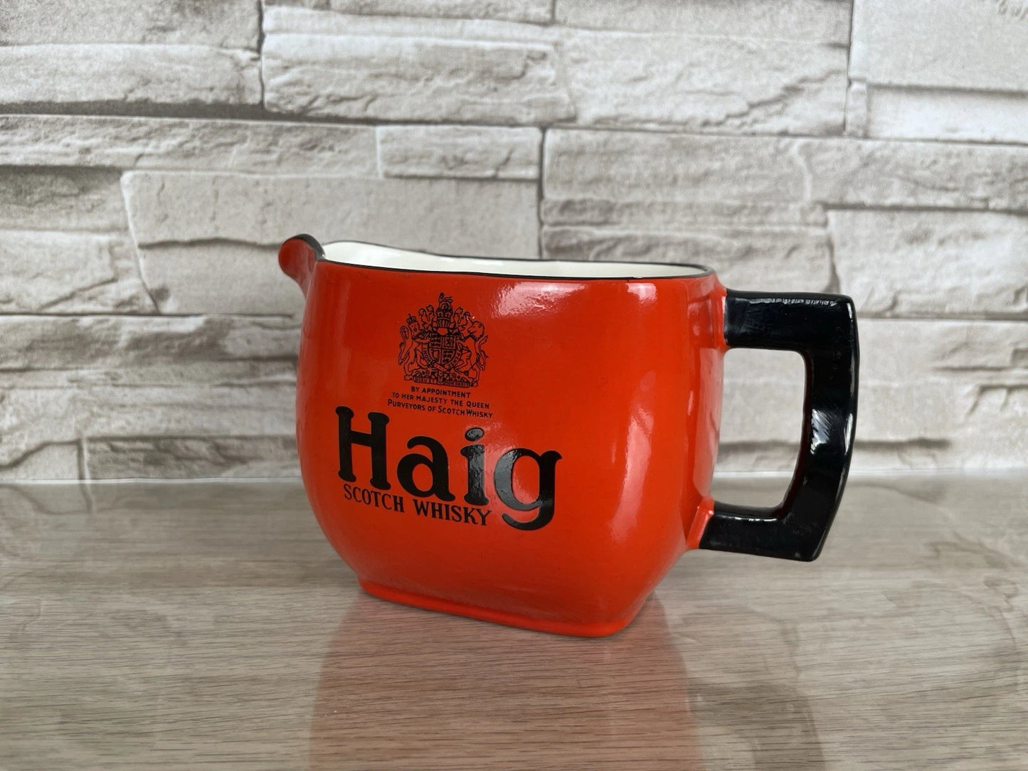 Brocca Pubblicitaria Haig Scotch Whisky Porcellana Vintage Anni 50/70 Rossa