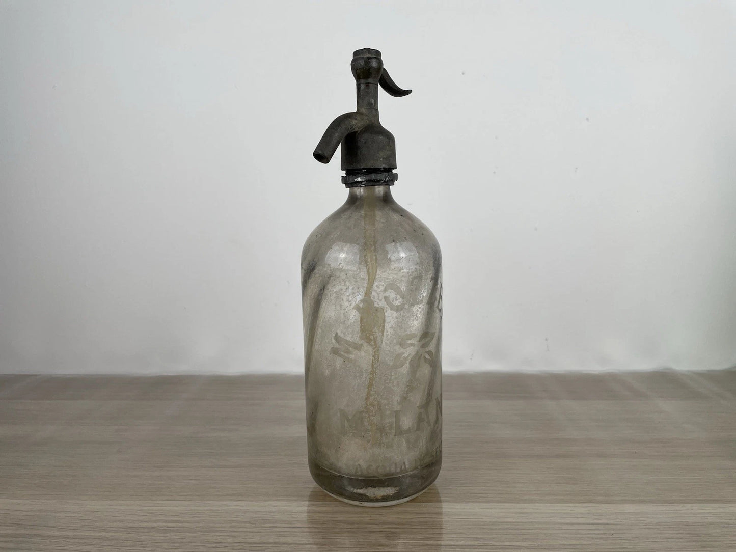 Antico Autoseltz In Vetro Sifone Seltz M Bozzetti Milano Bianco Epoca Anni 30