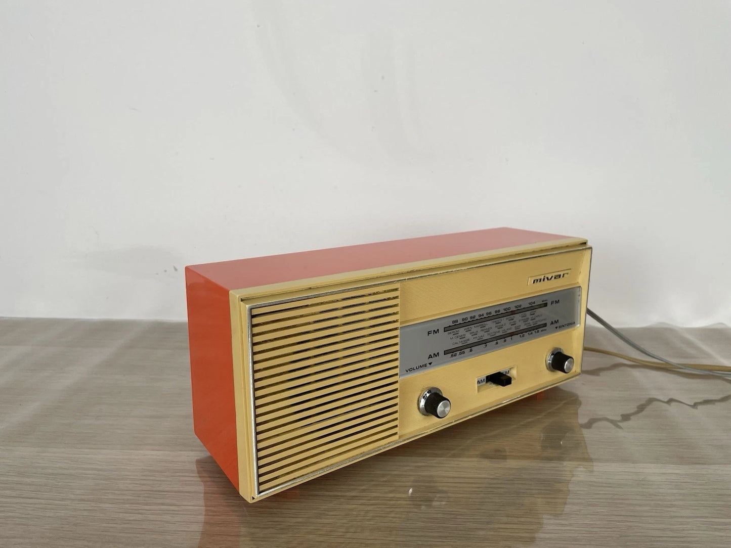 Radio Mivar Milano Vintage Epoca Design Anni 60 Arancione