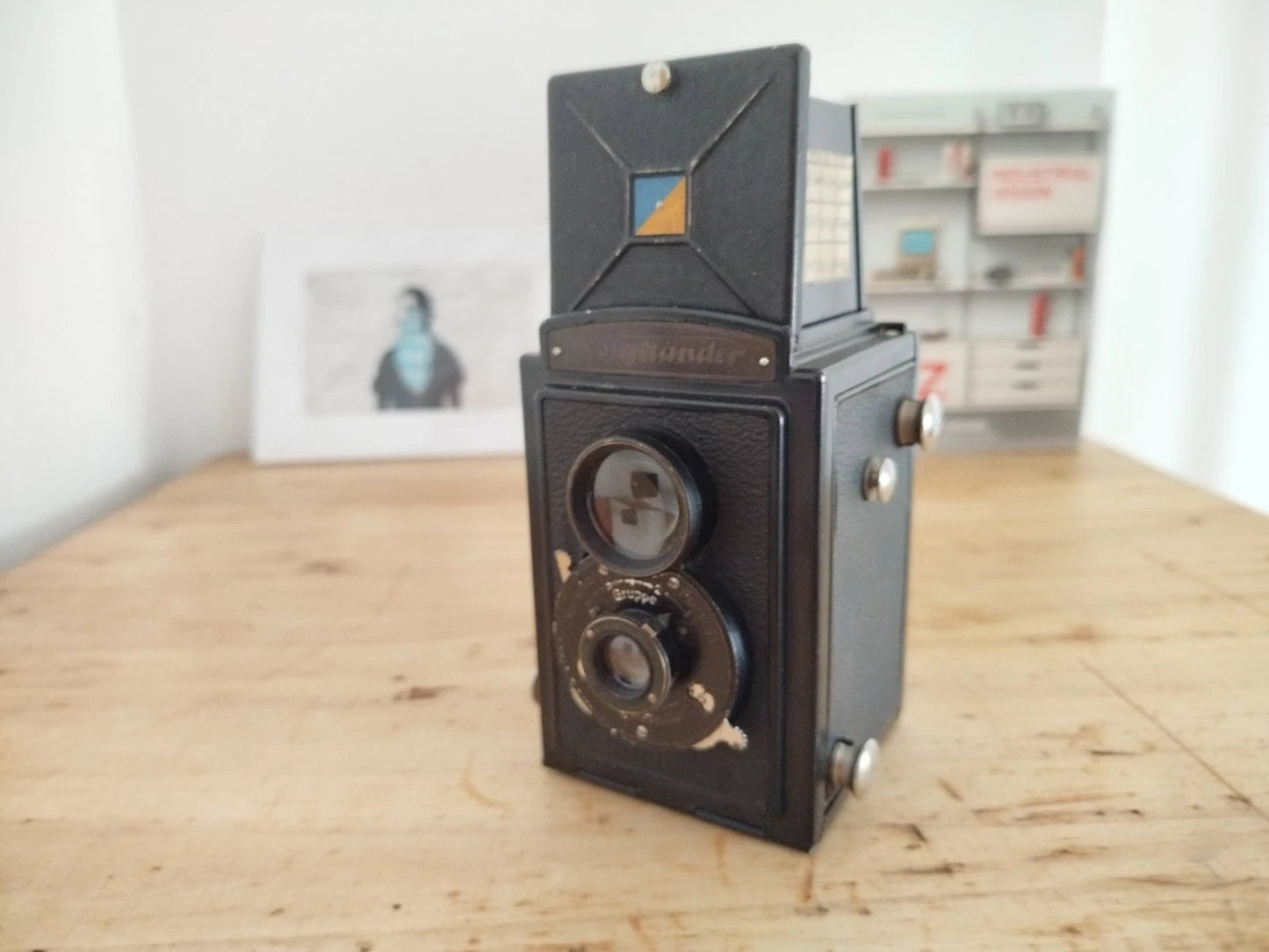 Fotocamera Biottica Voigtländer Brillant Antica Vintage Anni 30 Nero TLR