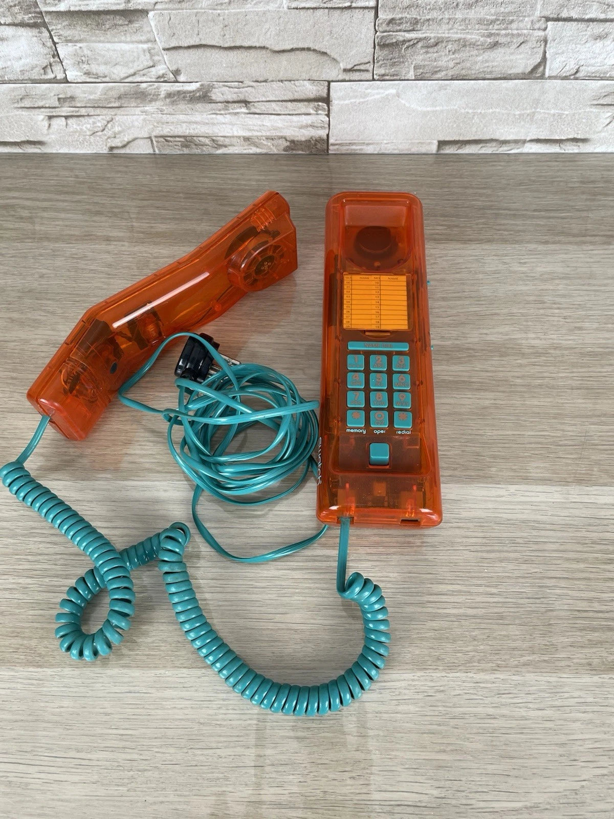 Telefono Fisso Swatch Twin Phone Deluxe Model Arancione 1989 Vintage Phone